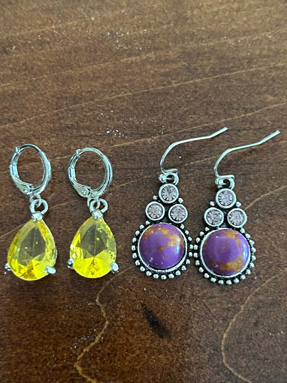 Silver-tone Dangle Earrings, 2 Pairs